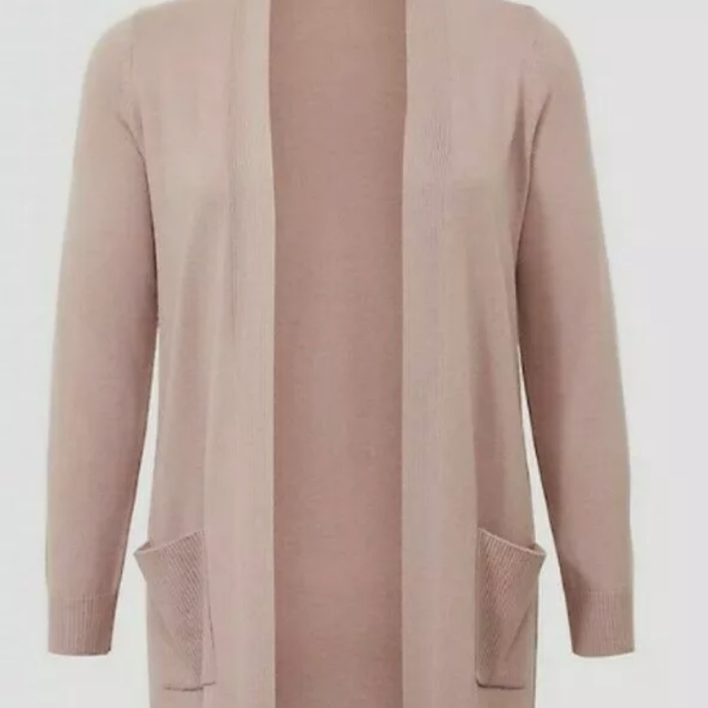 Torrid   Blush Pink Rib Longline Pocket Cardigan